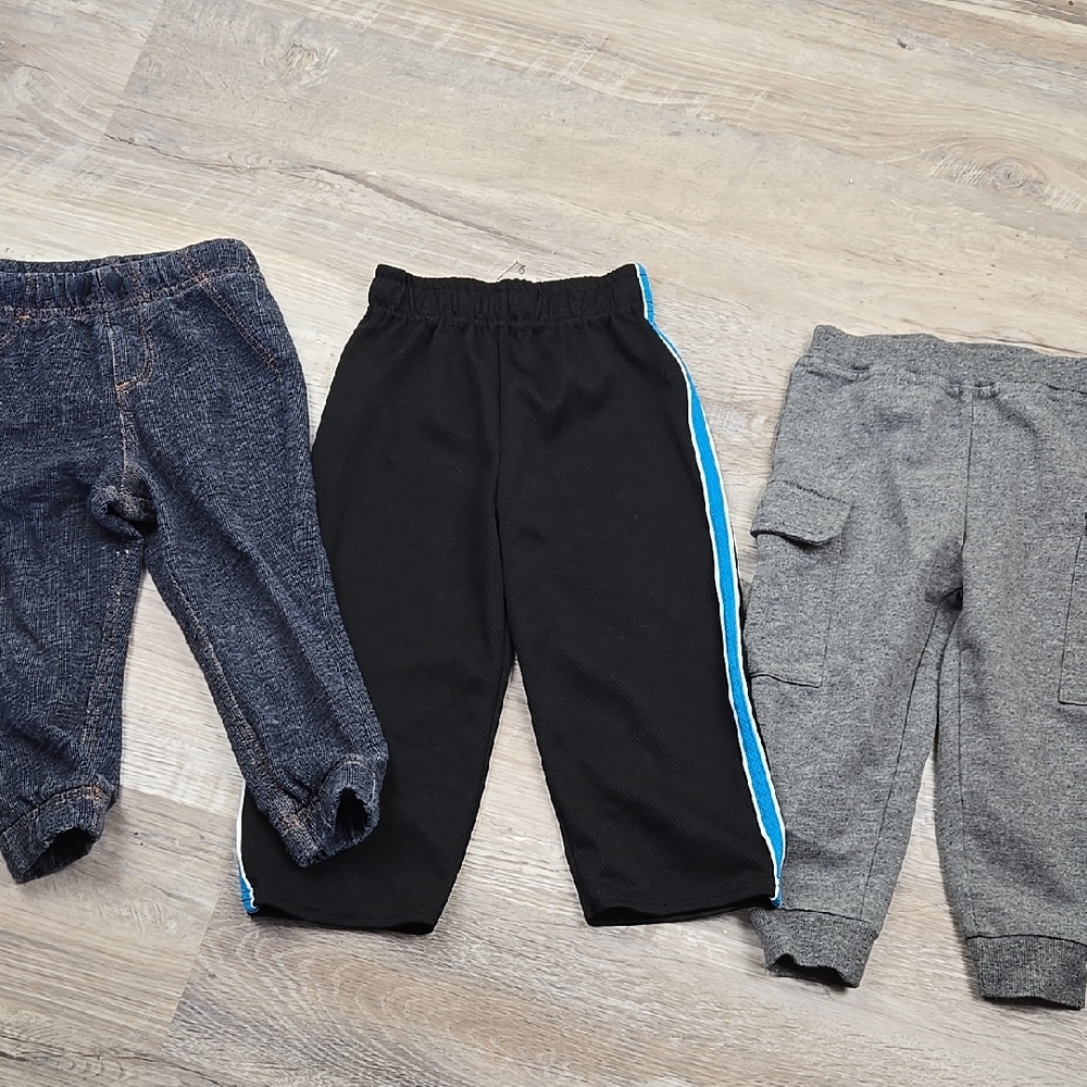 Boys 2T Black and Gray Bottoms Set Bundle Pants Pull On Soft